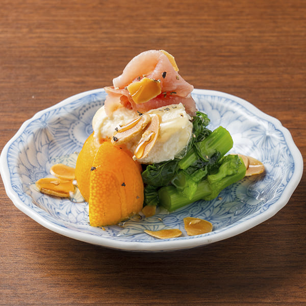 金柑と菜の花のマスカルポーネ白和えの画像