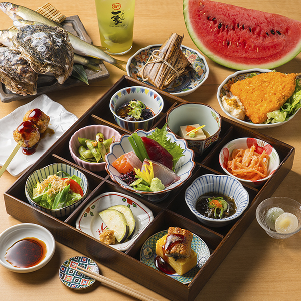 【箱膳】2時間飲放付◎完全個々盛り！夏の彩箱膳珠玉の会席コース！5500円